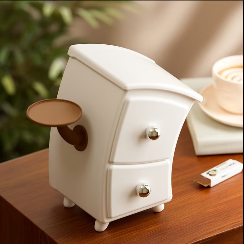 Cute Desktop Storage Box – Multi-Functional Organizer for Makeup, Stationery & Home Use  صندوق تخزين مكتبي لطيف – منظم متعدد الاستخدامات للمكياج والأدوات المكتبية والمنزل